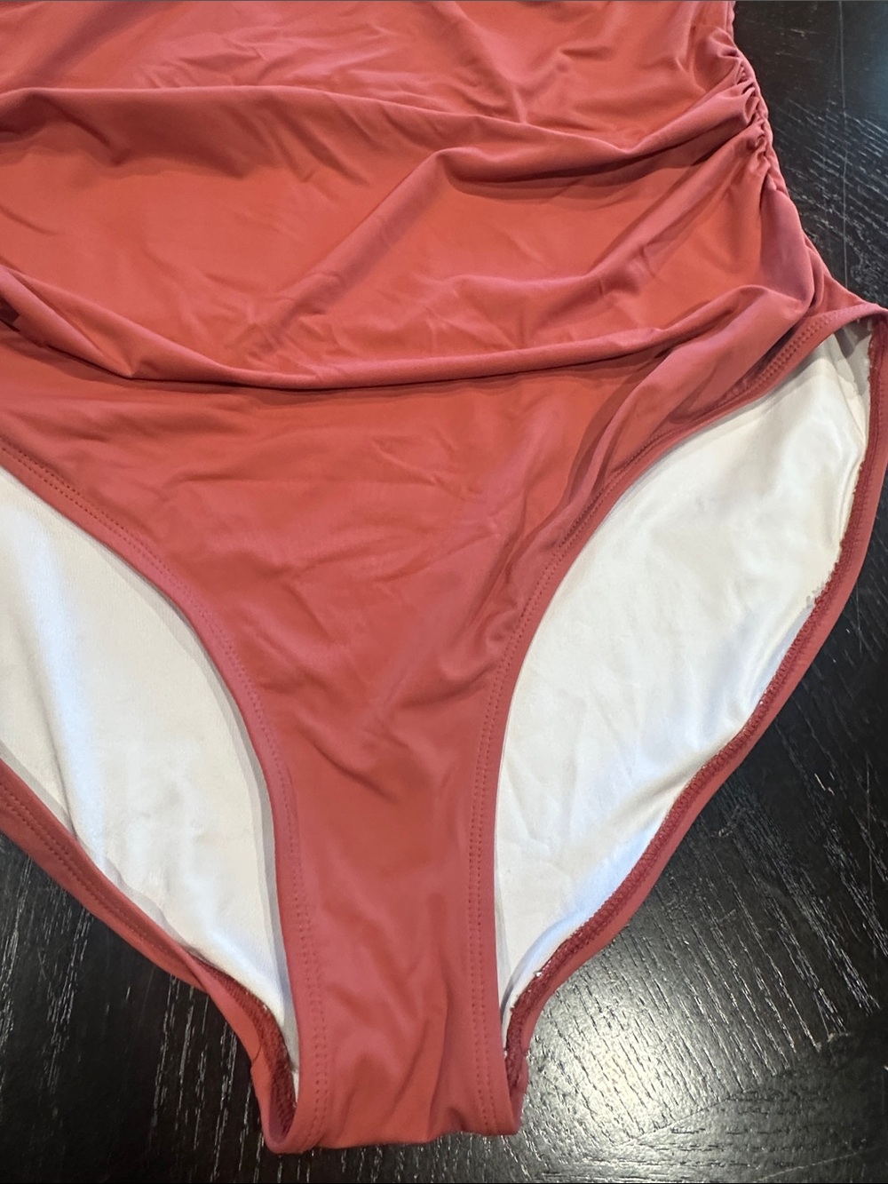 Sleek Rust One-Piece Swimsuit with Gold Accent - Picture 4 of 8